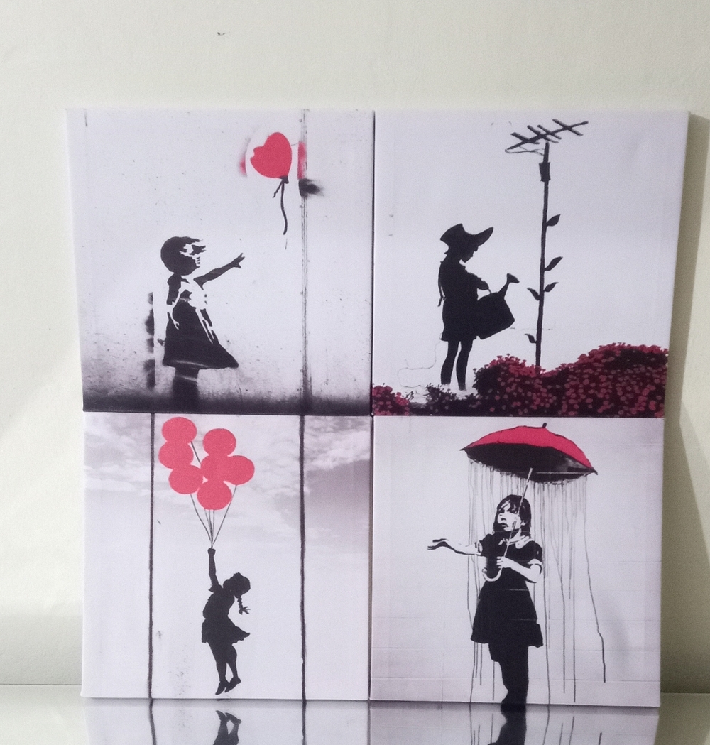 Banksy Wall art- Canvas 4 Frames